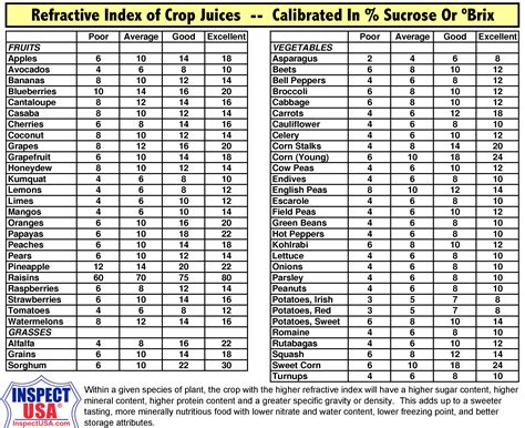 refractometer spreadsheet|refractometer chart pdf.